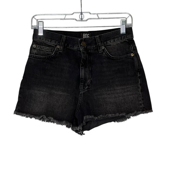 BDG black fringe high rise girlfriend shorts size 26 - Picture 1 of 14